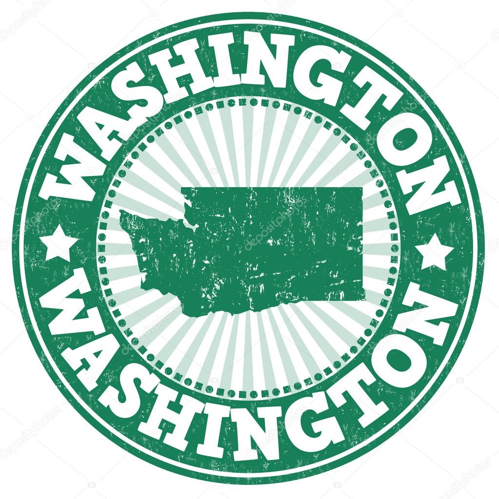Washington grunge stamp