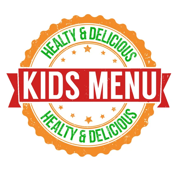 Kids menu stamp — Stock Vector