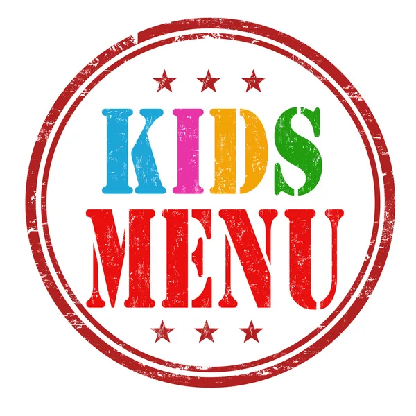 Kids menu stamp — Stock Vector