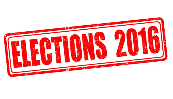 Elezioni 2016 timbro — Vettoriale Stock