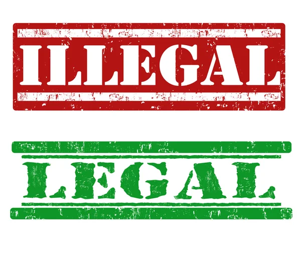 Illegal and legal stamps — Stock Vector