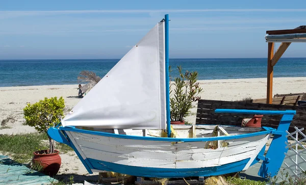 Houten klein schip — Stockfoto