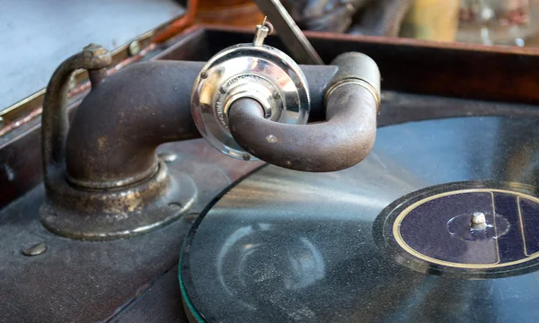 Velho gramofone closeup — Fotografia de Stock