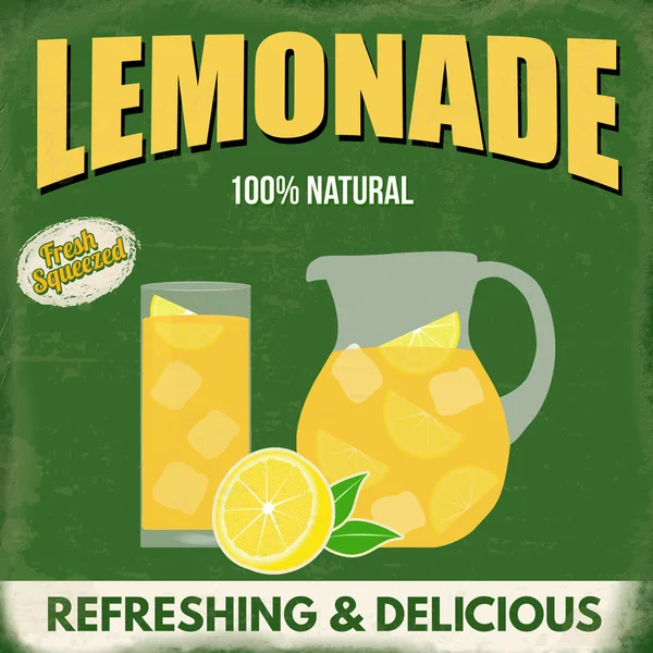 Póster retro limonada — Vector de stock