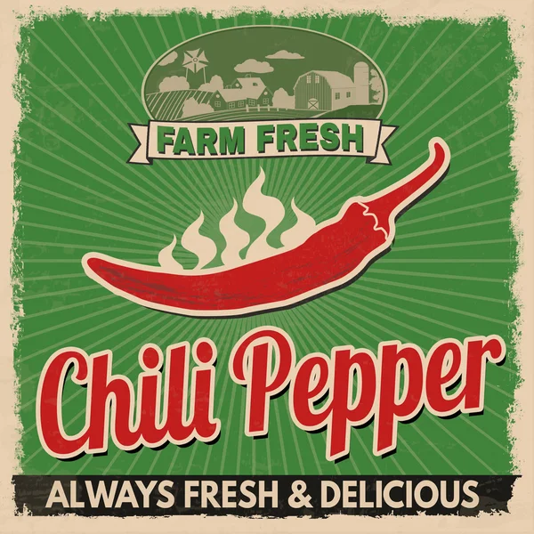 Retro plakát chili pepper — Stockový vektor