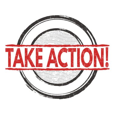 Take action stamp clipart