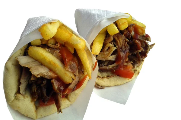 Gyros Pita, fehér — Stock Fotó