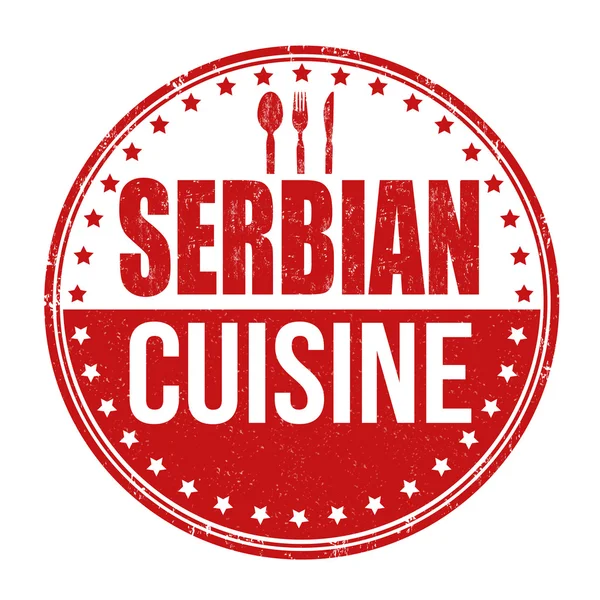 Serbian cuisine stamp — Stock Vector