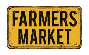 Çiftçiler paslı metal işareti Pazar