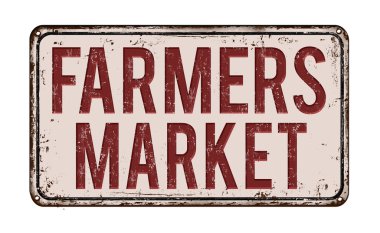 Çiftçiler paslı metal işareti Pazar