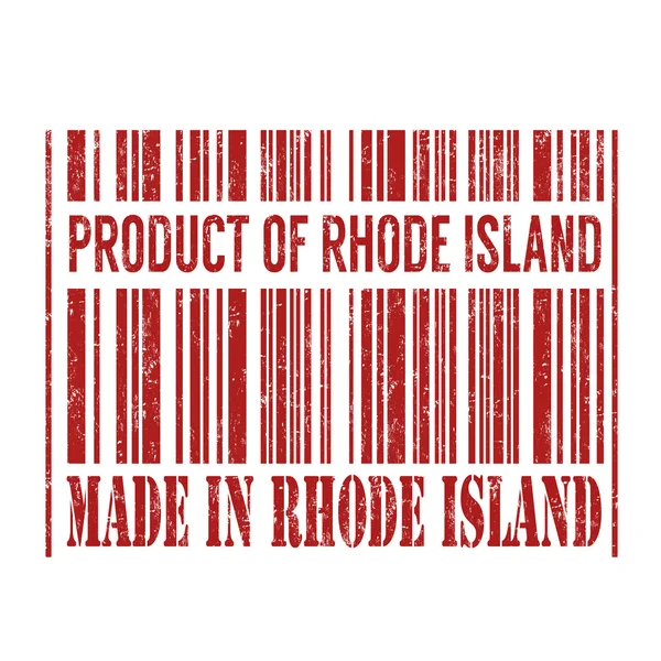 Product van Rhode Island, gemaakt in Rhode Island barcode stempel — Stockvector