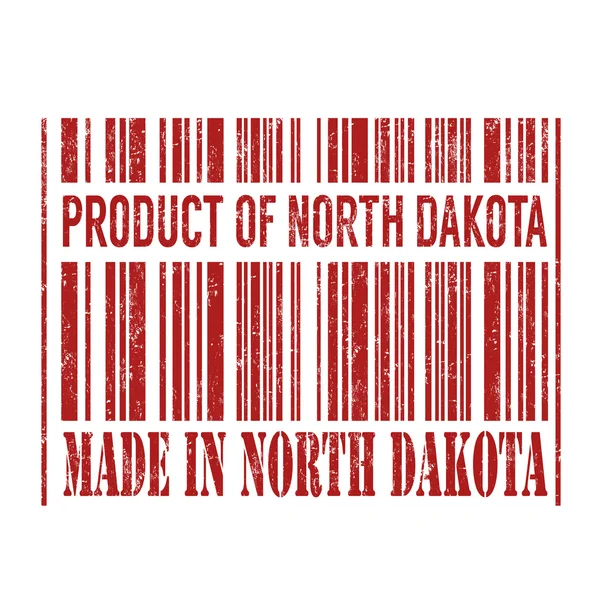 Product van Noord-Dakota, gemaakt in North Dakota barcode stempel — Stockvector