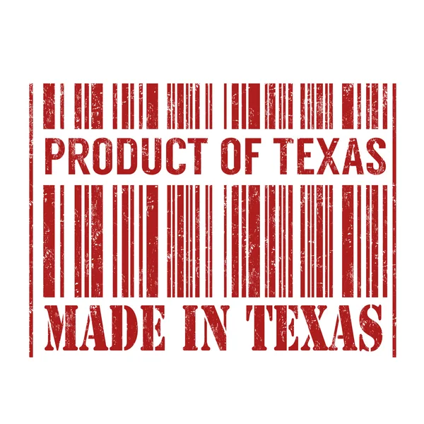 Produkt z Teksasu, wykonane w Teksasie kodów kreskowych stempel — Wektor stockowy