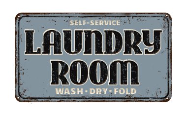 Çamaşırhane Oda paslı metal işareti