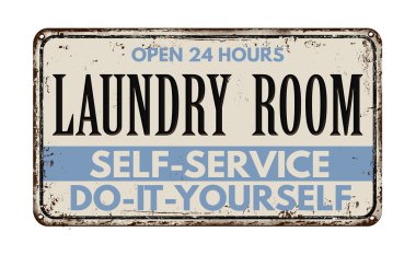 Çamaşırhane Oda paslı metal işareti