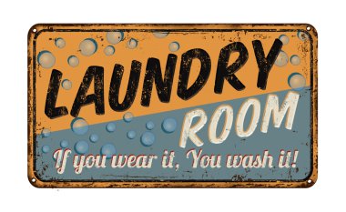Çamaşırhane Oda paslı metal işareti