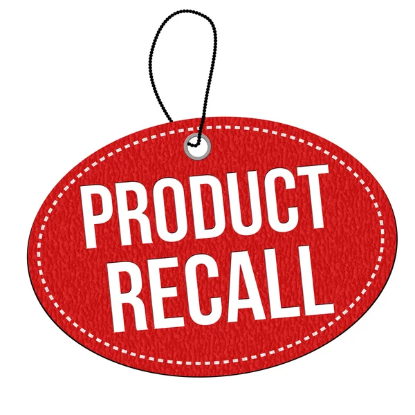 Product recall label of het prijskaartje — Stockvector