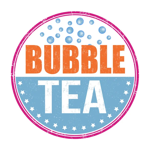 Sello de té burbuja — Vector de stock