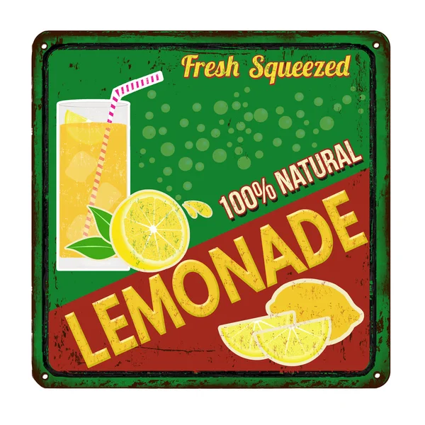 Lemonade vintage rusty metal sign — Stock Vector