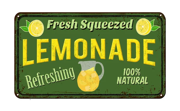 Lemoniada wzór zardzewiały znak metalowe — Wektor stockowy