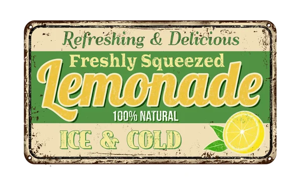 Letrero de metal oxidado vintage limonada — Archivo Imágenes Vectoriales
