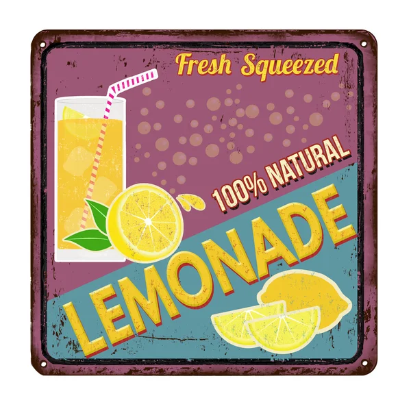 Lemonade vintage rusty metal sign — Stock Vector