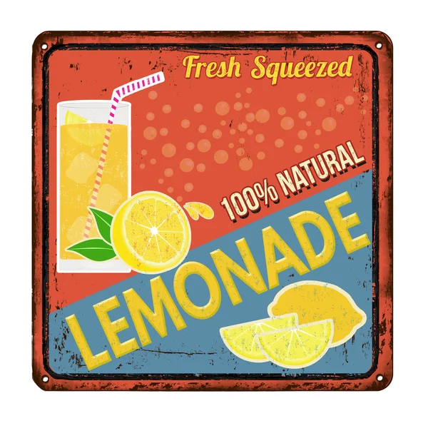 Lemonade vintage rouillé signe métallique — Image vectorielle