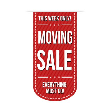 Moving sale banner design clipart