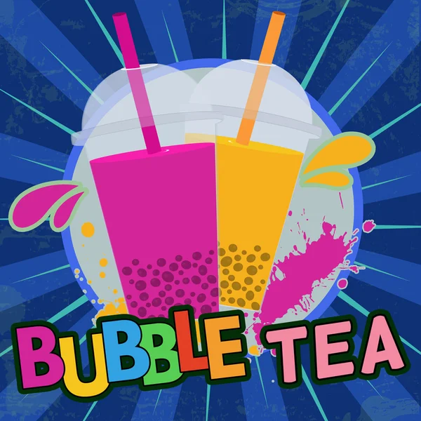 Bubble tea retro plakát — Stock Vector