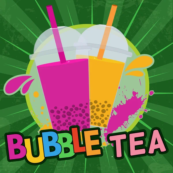 Bubble tea retro plakát — Stock Vector