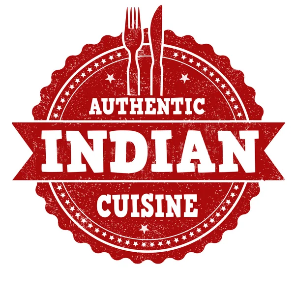 Timbre de la cuisine indienne — 图库矢量图片