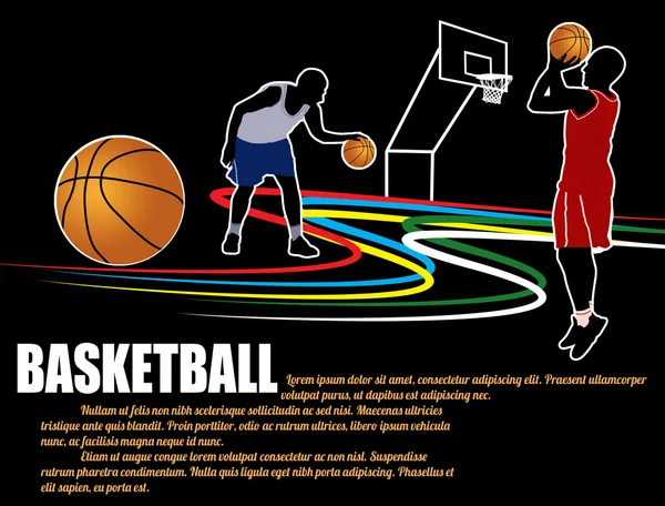 Fondo póster de baloncesto — Archivo Imágenes Vectoriales