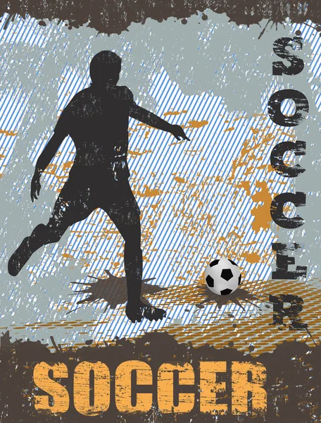 Soccer grunge poster fond — Image vectorielle