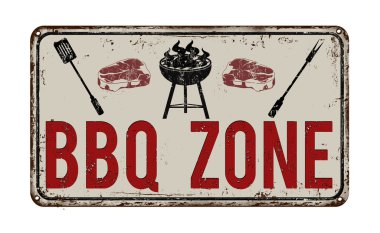 Barbekü Barbekü bölge vintage paslı metal işareti