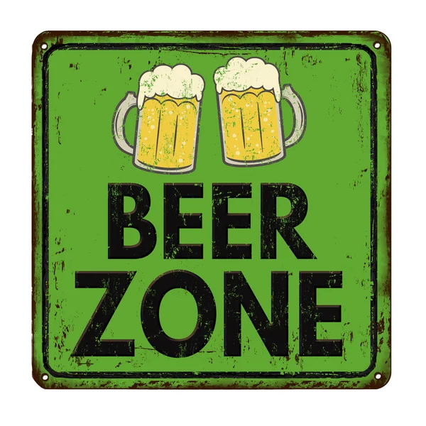 Винтажный металлический знак зоны пива — стоковый вектор