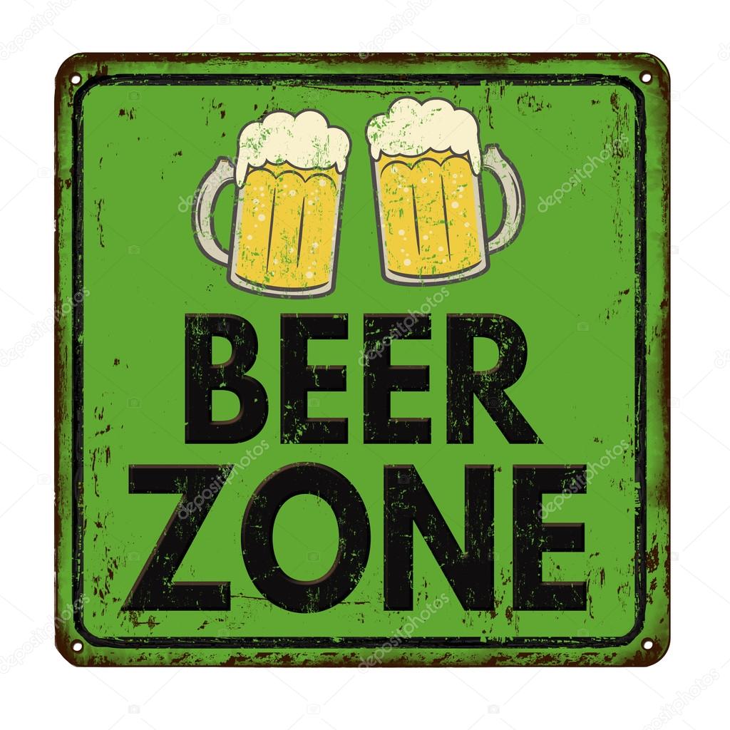 Beer zone vintage rusty metal sign ⬇ Vector Image by © roxanabalint