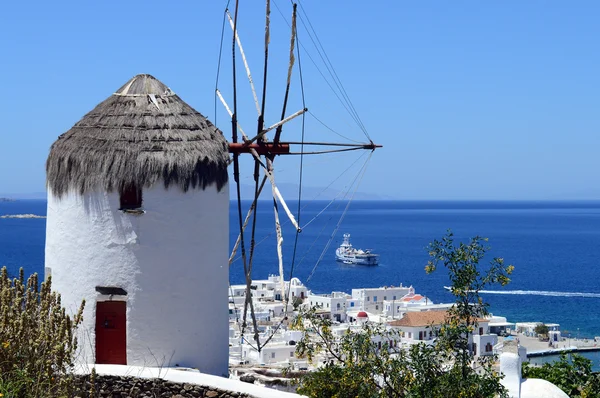 View of Mykonos, windmill — Stock Photo, Image