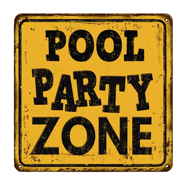 Pool Party Zone Vintage rostiges Metallschild — Stockvektor