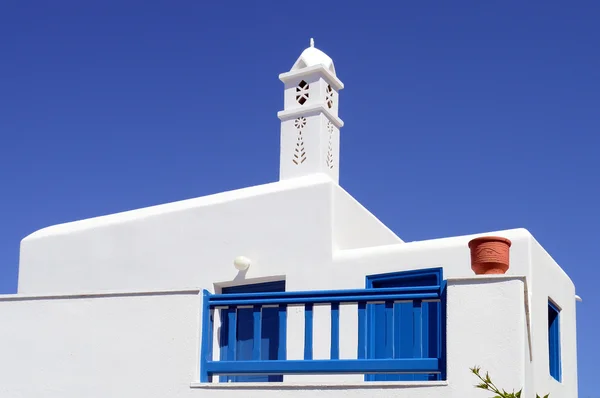 Bela arquitetura edifício exterior na ilha de Mykonos — Fotografia de Stock