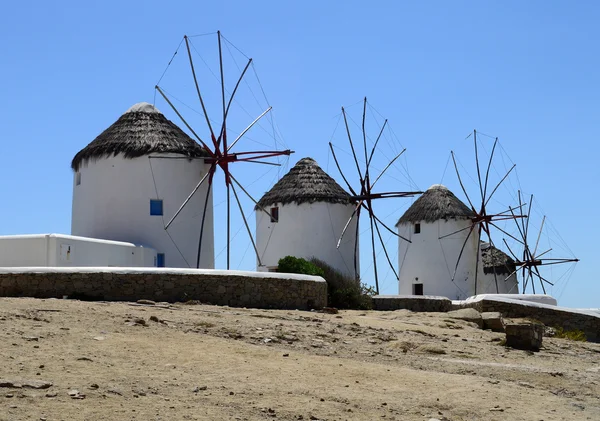 The famous windmills of Mykonos island, Greece — Stock Photo, Image