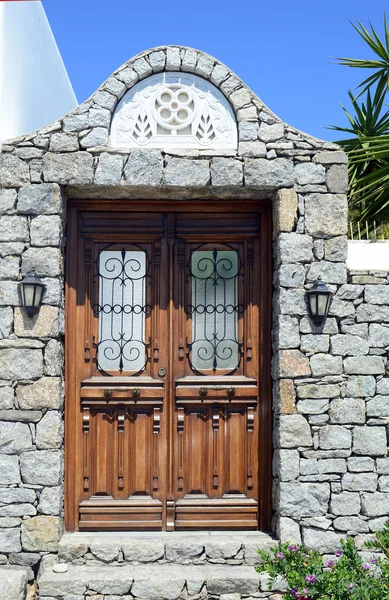 Tür in Mykonos — Stockfoto