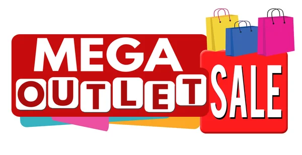 Mega outlet bélyegző — Stock Vector