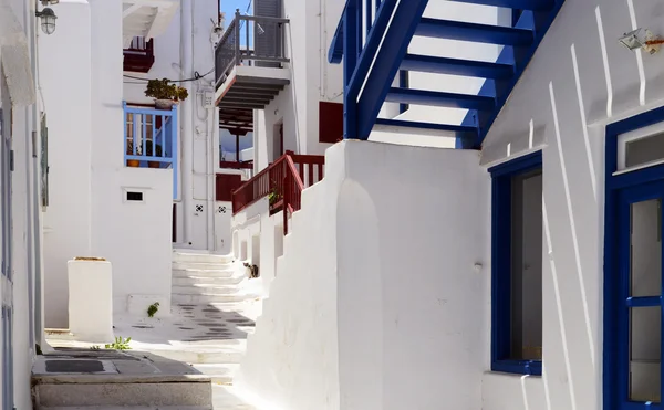Bela arquitetura edifício exterior na ilha de Mykonos — Fotografia de Stock