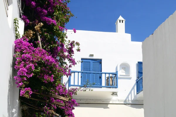Bela arquitetura edifício exterior na ilha de Mykonos, Grécia — Fotografia de Stock