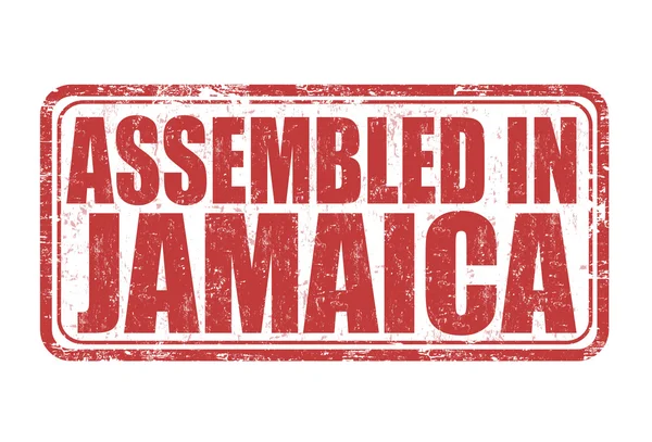 Geassembleerd in Jamaica stempel — Stockvector