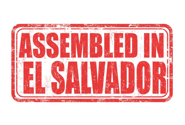 Geassembleerd in El Salvador stempel — Stockvector