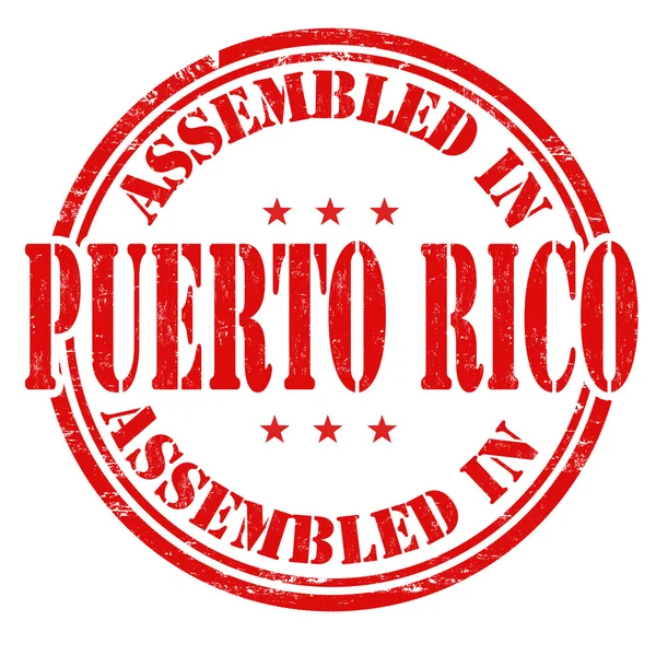 Assembled in Puerto Rico stamp — Stock Vector