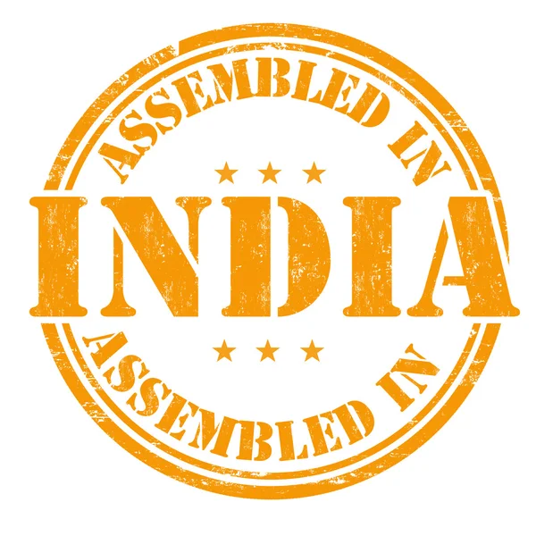 Assemblato in India timbro — Vettoriale Stock