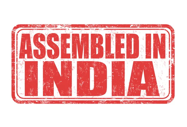 Assemblato in India timbro — Vettoriale Stock