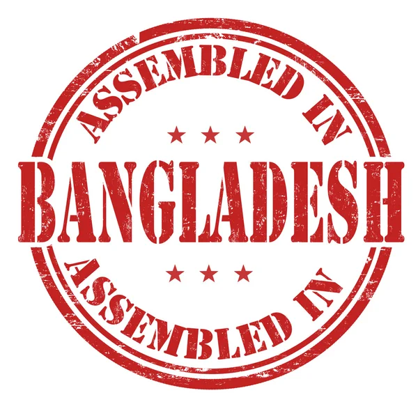 Geassembleerd in Bangladesh stempel — Stockvector